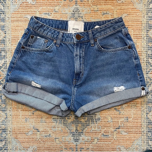 One Teaspoon High Rise Bandit Cuffed Jean Shorts Size 27 1.5in Inseam Booty - Picture 1 of 11